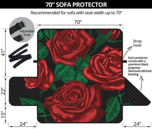 Red Roses Tattoo Print Sofa Protector