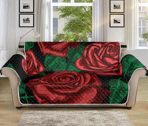 Red Roses Tattoo Print Sofa Protector