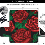 Red Roses Tattoo Print Sofa Protector