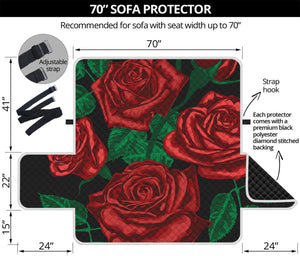 Red Roses Tattoo Print Sofa Protector