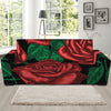 Red Roses Tattoo Print Sofa Slipcover