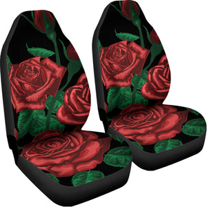 Red Roses Tattoo Print Universal Fit Car Seat Covers