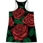 Red Roses Tattoo Print Women's Racerback Tank Top