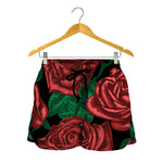Red Roses Tattoo Print Women's Shorts