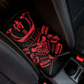 Red Samurai Mask Print Car Center Console Cover