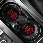 Red Samurai Mask Print Car Coasters