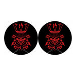 Red Samurai Mask Print Car Coasters