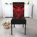 Red Samurai Mask Print Dining Chair Slipcover