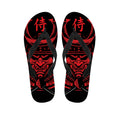 Red Samurai Mask Print Flip Flops