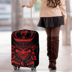 Red Samurai Mask Print Luggage Cover