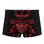 Red Samurai Mask Print Men's Boxer Briefs