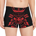 Red Samurai Mask Print Men's Boxer Briefs