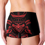 Red Samurai Mask Print Men's Boxer Briefs