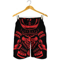 Red Samurai Mask Print Men's Shorts