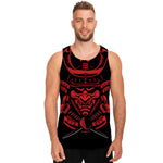 Red Samurai Mask Print Men's Tank Top