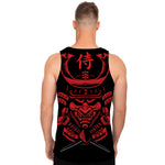 Red Samurai Mask Print Men's Tank Top