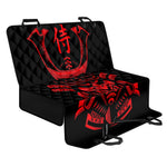 Red Samurai Mask Print Pet Car Back Seat Cover