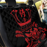 Red Samurai Mask Print Pet Car Back Seat Cover