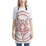 Red Satanic Pentagram Symbol Print Apron