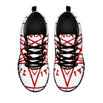 Red Satanic Pentagram Symbol Print Black Sneakers