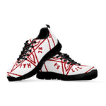 Red Satanic Pentagram Symbol Print Black Sneakers