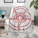 Red Satanic Pentagram Symbol Print Blanket