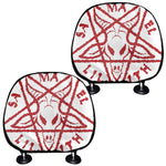 Red Satanic Pentagram Symbol Print Car Headrest Covers