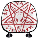 Red Satanic Pentagram Symbol Print Car Headrest Covers