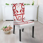 Red Satanic Pentagram Symbol Print Dining Chair Slipcover