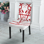 Red Satanic Pentagram Symbol Print Dining Chair Slipcover