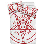 Red Satanic Pentagram Symbol Print Duvet Cover Bedding Set
