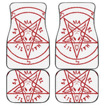 Red Satanic Pentagram Symbol Print Front and Back Car Floor Mats