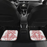 Red Satanic Pentagram Symbol Print Front and Back Car Floor Mats