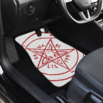 Red Satanic Pentagram Symbol Print Front and Back Car Floor Mats