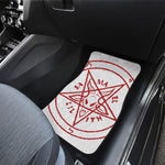 Red Satanic Pentagram Symbol Print Front and Back Car Floor Mats