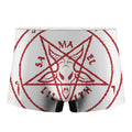 Red Satanic Pentagram Symbol Print Men's Boxer Briefs