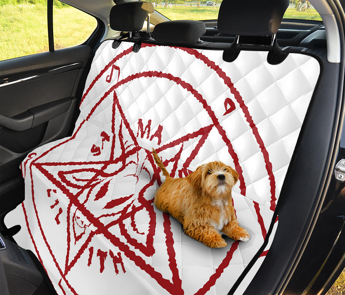 Red Satanic Pentagram Symbol Print Pet Car Back Seat Cover