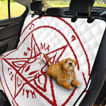 Red Satanic Pentagram Symbol Print Pet Car Back Seat Cover