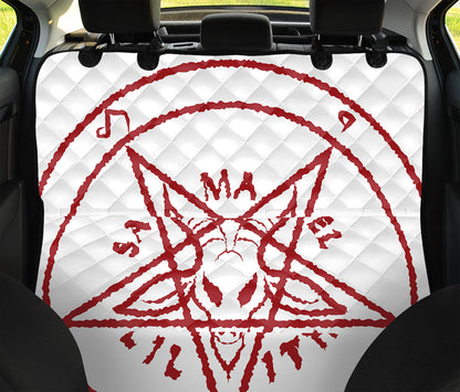 Red Satanic Pentagram Symbol Print Pet Car Back Seat Cover