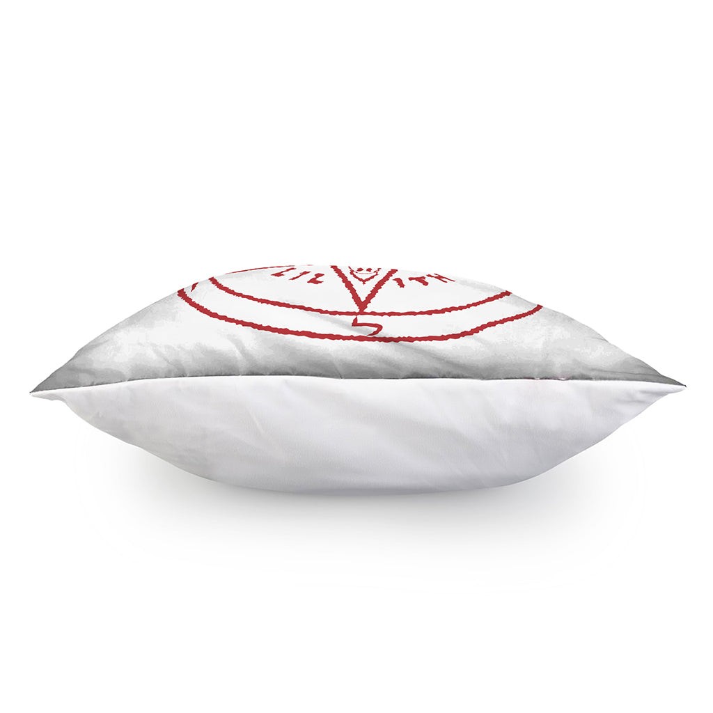 Red Satanic Pentagram Symbol Print Pillow Cover