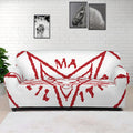 Red Satanic Pentagram Symbol Print Sofa Cover