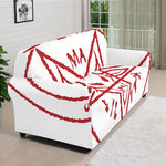 Red Satanic Pentagram Symbol Print Sofa Cover