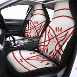 Red Satanic Pentagram Symbol Print Universal Fit Car Seat Covers