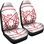 Red Satanic Pentagram Symbol Print Universal Fit Car Seat Covers