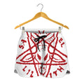 Red Satanic Pentagram Symbol Print Women's Shorts