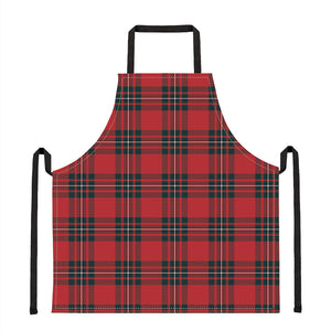 Red Scottish Tartan Pattern Print Apron