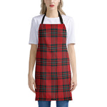 Red Scottish Tartan Pattern Print Apron