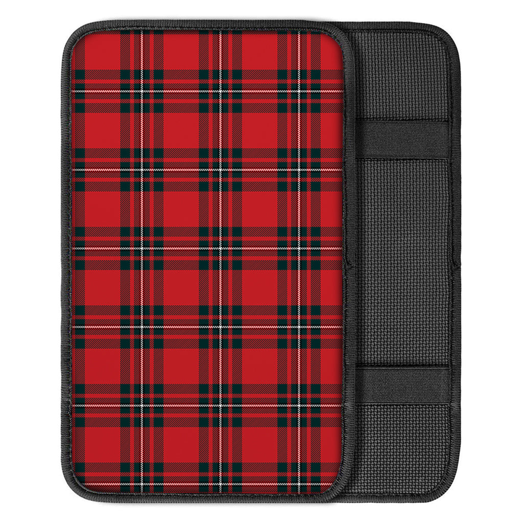 Red Scottish Tartan Pattern Print Car Center Console Cover