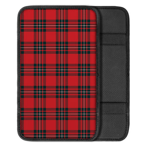 Red Scottish Tartan Pattern Print Car Center Console Cover