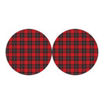 Red Scottish Tartan Pattern Print Car Coasters